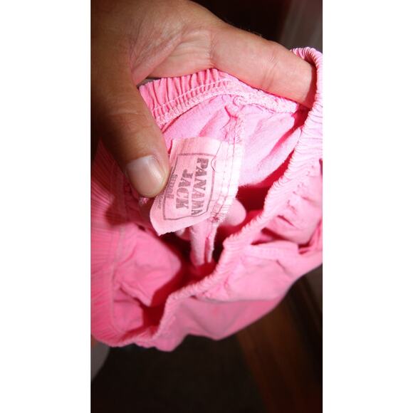 Vintage 90s Panama Jack Bright Neon Pink Small Beach Cotton Pants USA Made - Picture 5 of 12